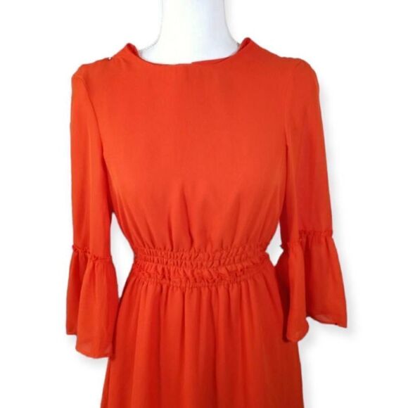 H&M ORANGE DRESS SZ.2 EUC. - Picture 2 of 6